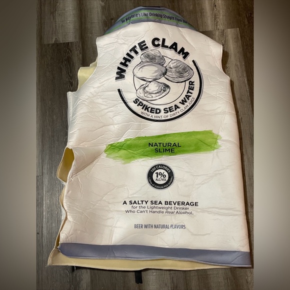 Spirit White Claw Clam Hard Seltzer Beer Alcohol Can Halloween Costume One Size - Picture 1 of 2